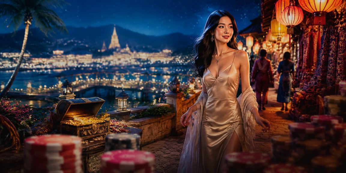 Chợ đêm với ánh đèn và người chơi tại Sapa